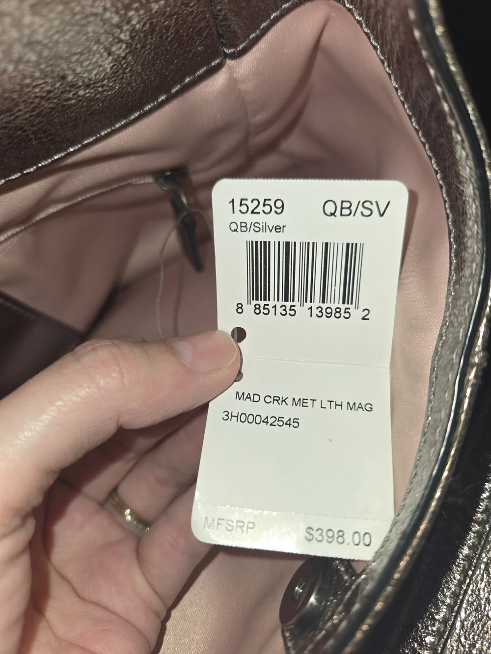 Coach Madison Crackled Metallic Leather Maggie Bag W/Original Tag & Dust Bag